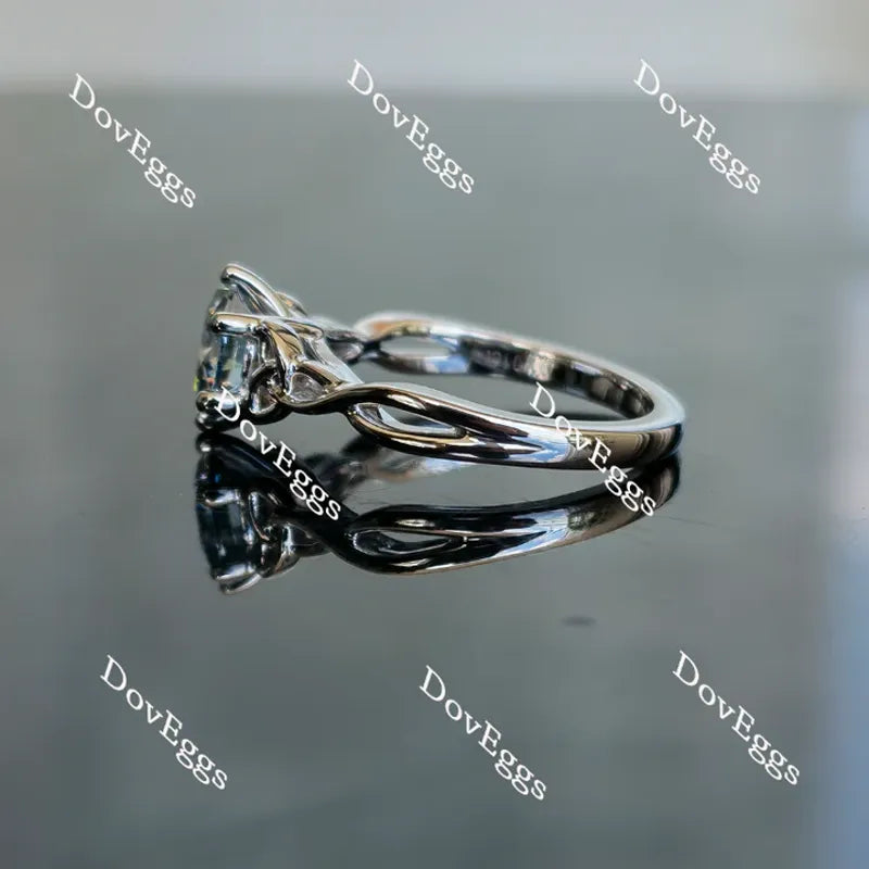 Doveggs hollow out band solitaire engagement ring semi-mount only(Exclusively to DovEggs Stones)