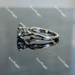 Doveggs hollow out band solitaire engagement ring semi-mount only(Exclusively to DovEggs Stones)