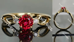 Doveggs side stones art deco engagement ring semi-mount only(Exclusively to DovEggs Stones)