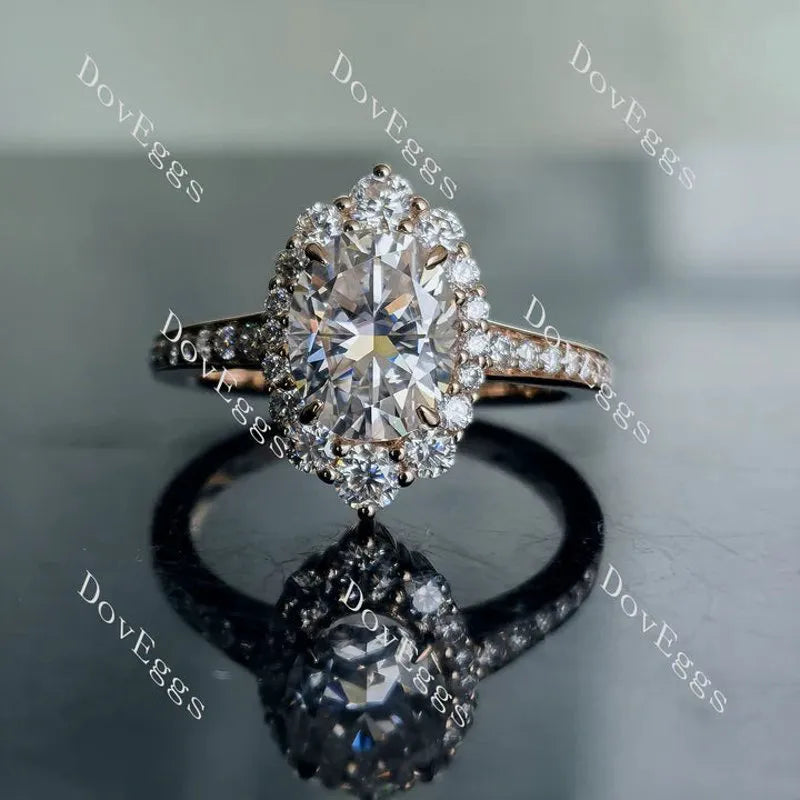 DovEggs halo half eternity pave engagement ring semi-mount only(Exclusively to DovEggs Stones)