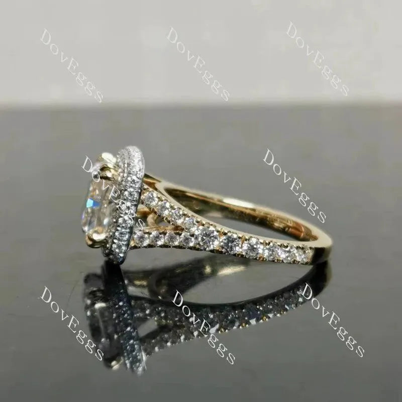 DovEggs halo split shanks engagement ring semi-mount only(Exclusively to DovEggs Stones)