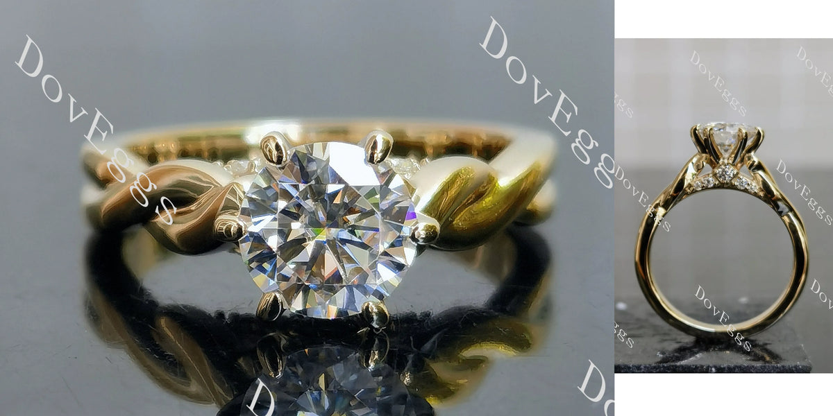 Doveggs curved vintage engagement ring only semi-mount only(Exclusively to DovEggs Stones)