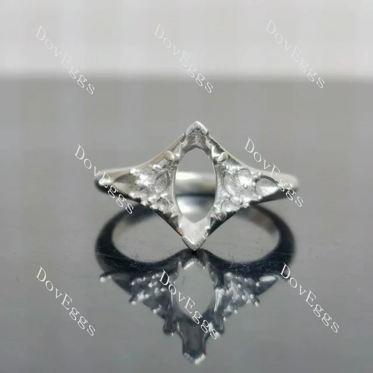 Harley side stones vintage engagement ring only semi-mount only(Exclusively to DovEggs Stones)