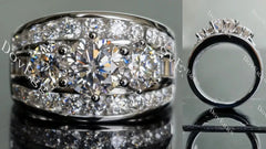 Doveggs three stones channel set engagement ring only semi-mount only(Exclusively to DovEggs Stones)
